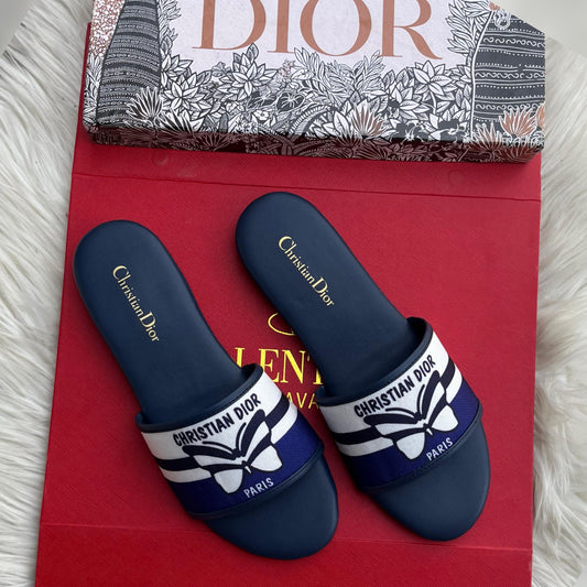 CHRISTIAN DIOR — Women's Flat Slippers | Size 36-42 | With Brand Box (Blue)