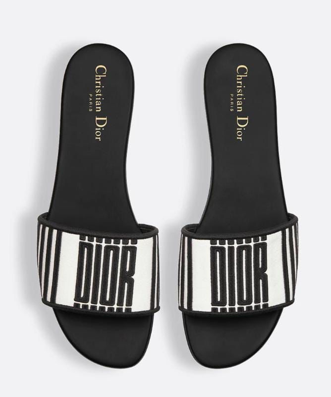 CHRISTIAN DIOR — Women's Flat Slippers | Size 36-42 | With Brand Box (Black Design-B)