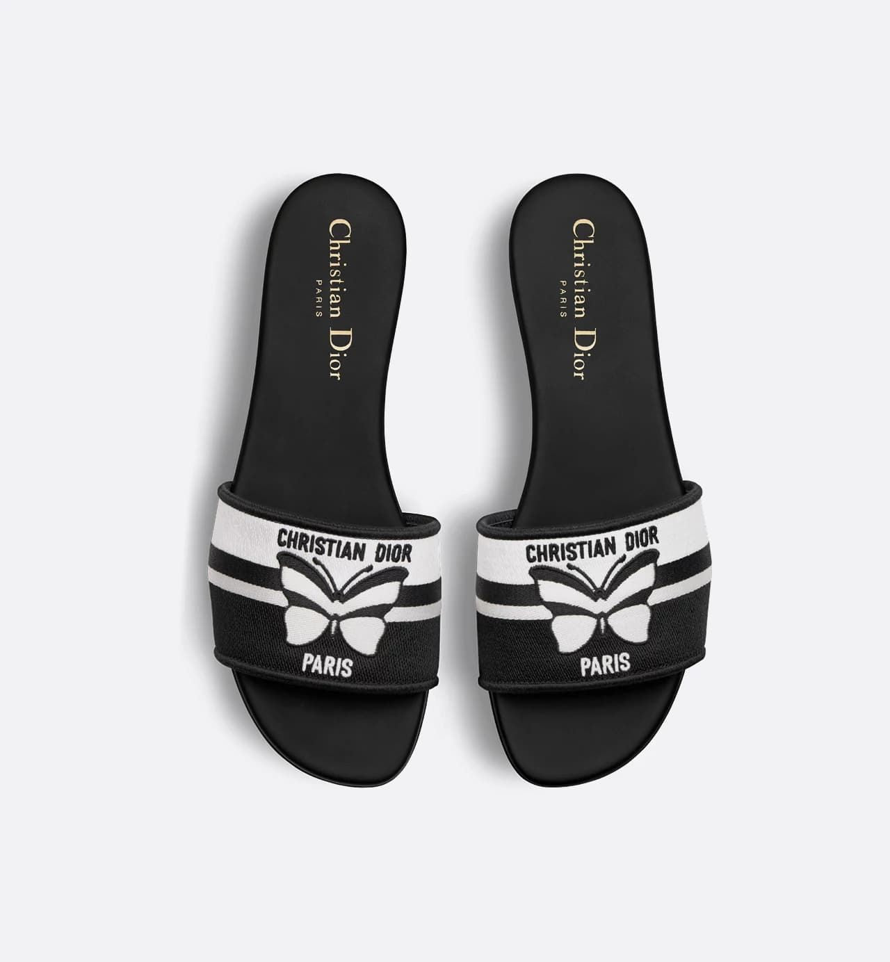 CHRISTIAN DIOR — Women's Flat Slippers | Size 36-42 | With Brand Box (Black Design-A)