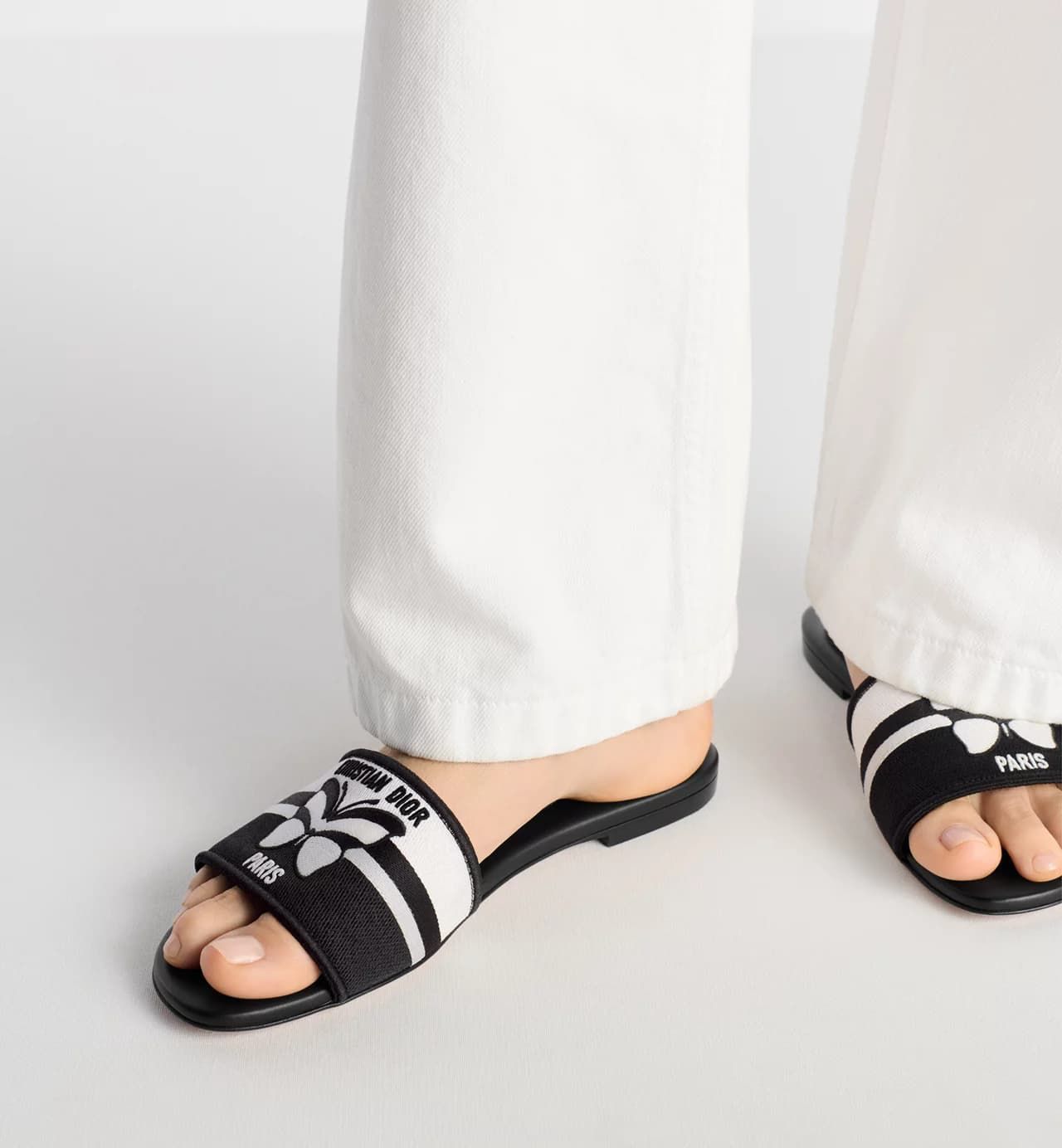 CHRISTIAN DIOR — Women's Flat Slippers | Size 36-42 | With Brand Box (Black Design-A)