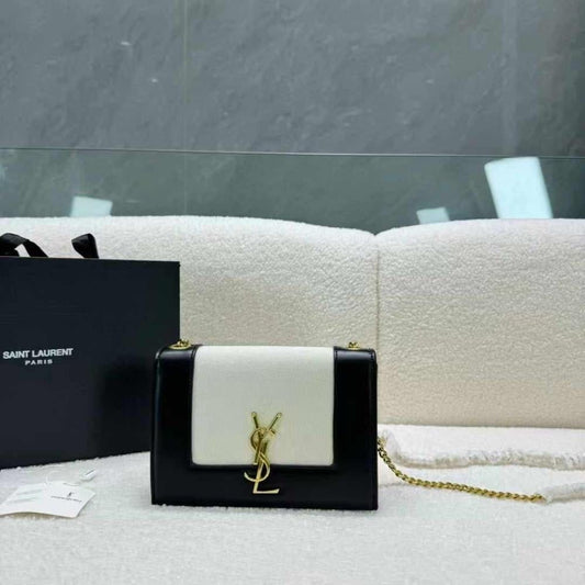 SAINT LAURENT — Kate Small YSL Crossbody Bag (Lambskin Leather | Gold Hardware) (Black)