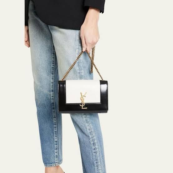 SAINT LAURENT — Kate Small YSL Crossbody Bag (Lambskin Leather | Gold Hardware) (Black)