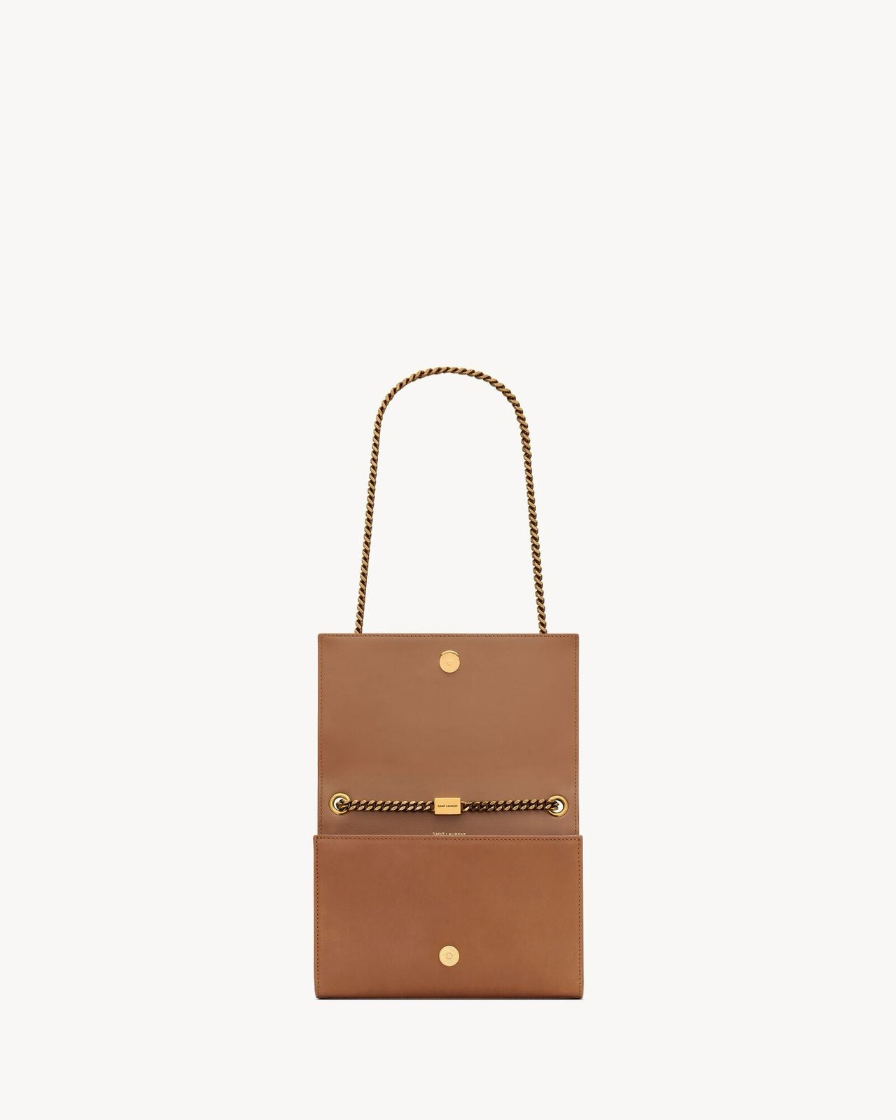 SAINT LAURENT — Kate Small YSL Crossbody Bag (Lambskin Leather | Gold Hardware) (Brown)