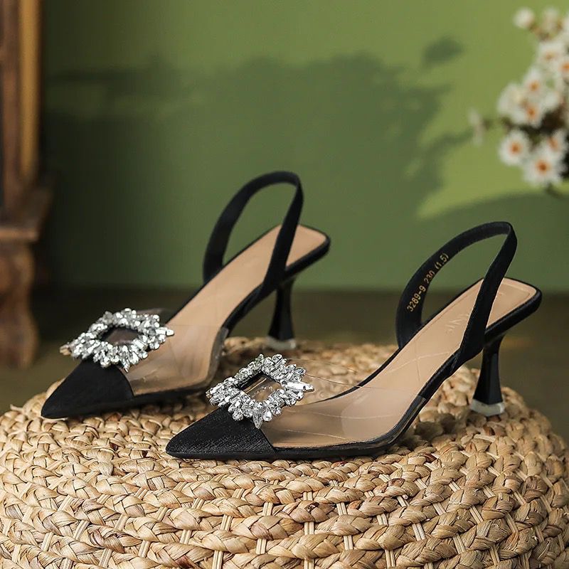 ZARA — Women's Transparent Kitten Heels (Size 36–42 | With Brand Box | Restock) (Black)