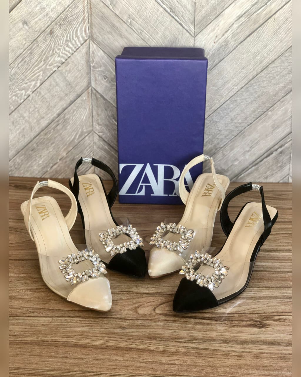 ZARA — Women's Transparent Kitten Heels (Size 36–42 | With Brand Box | Restock) (Black)