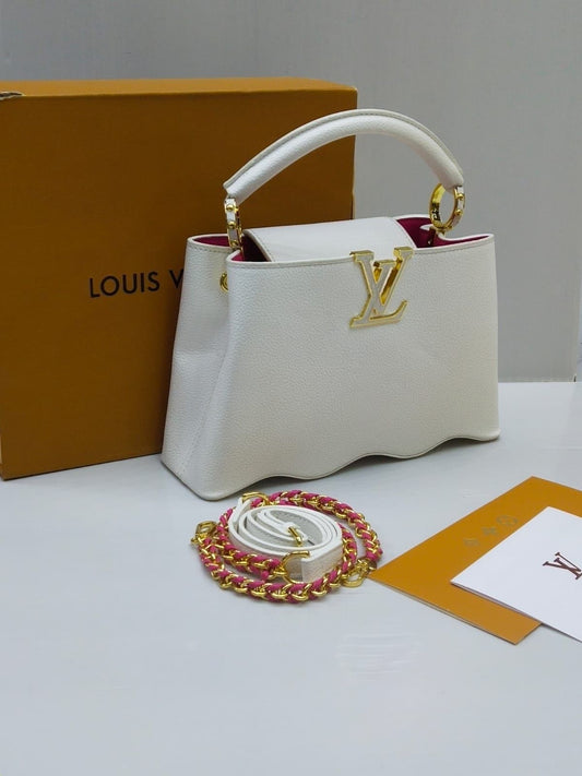 Louis Vuitton Capucines — Crystal Edition Bag (Cruise 2024 | Glamorous Double-Carry Design) (White)