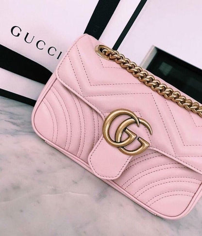 Premium GUCCI Marmont Women Bag (Pink/Peach)