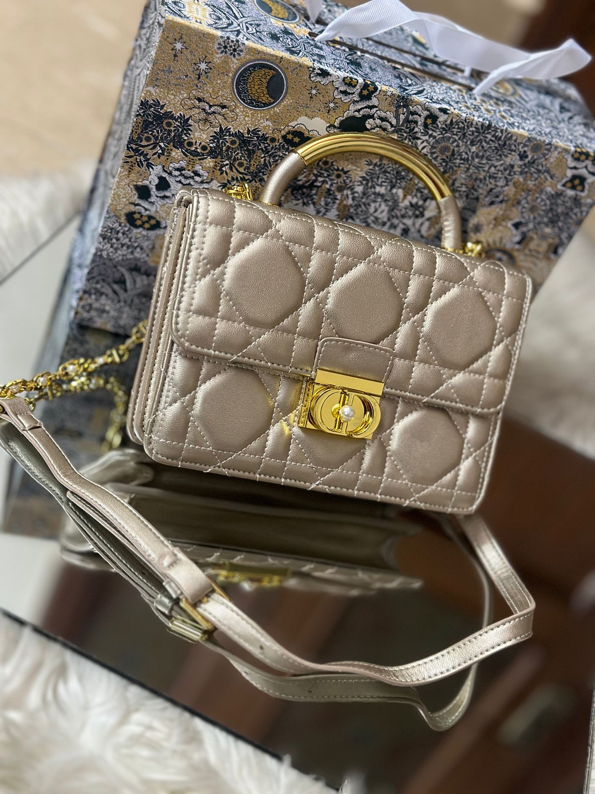 DIOR — Medium Women's Bag (High Quality | Same As Original | Full Dior Packaging) (Golden)