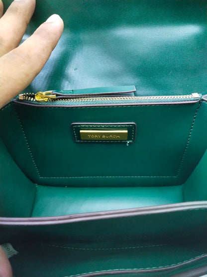 Tory Burch — Women's Spacious Handbag (Master Quality | Logo Detail | Brand Packaging) (Green Black)