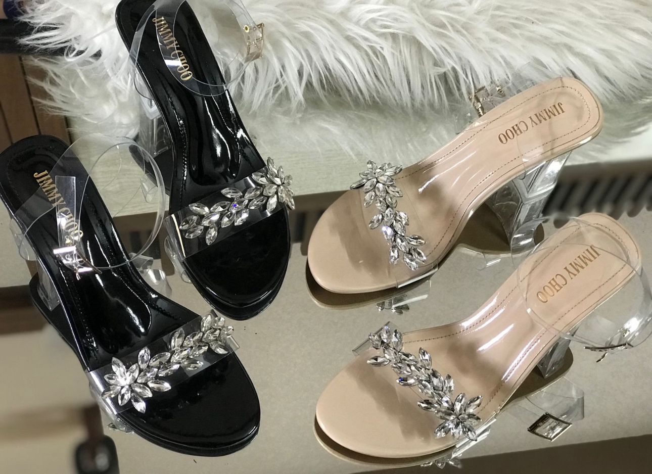 Jimmy Choo — Women's Slippers (Same As Original | Premium Quality | Brand Box Included) (Black)