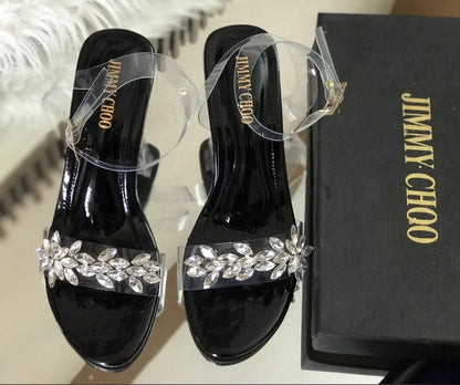 Jimmy Choo — Women's Slippers (Same As Original | Premium Quality | Brand Box Included) (Black)