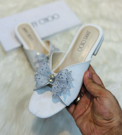 Jimmy Choo — Women's Off Heel (Elegant Design | Premium Quality | Brand Box Included) (White)