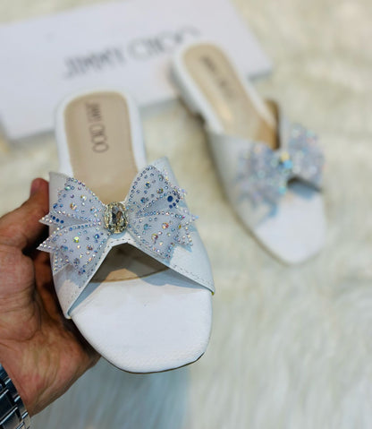 Jimmy Choo — Women's Off Heel (Elegant Design | Premium Quality | Brand Box Included) (White)