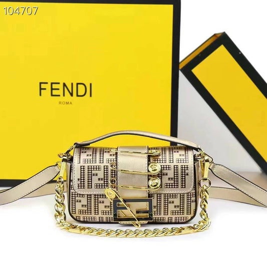 Fendi — Women's Crossbody Bag (High Quality | Limited Stock | Brand Box Included) (Golden)