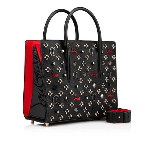 Christian Louboutin — Black/Red Studded Paloma Tote (High Quality | Brand Box & Dust Bag Included) (Black)