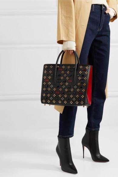 Christian Louboutin — Black/Red Studded Paloma Tote (High Quality | Brand Box & Dust Bag Included) (Black)