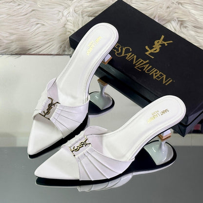 YSL — Women's Heels (3 Stunning Colors | Premium Quality | Brand Box Included) (White)