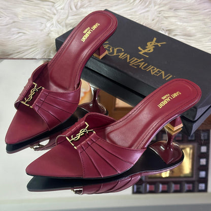 YSL — Women's Heels (3 Stunning Colors | Premium Quality | Brand Box Included) (Maroon)
