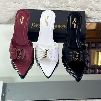YSL — Women's Heels (3 Stunning Colors | Premium Quality | Brand Box Included) (Maroon)