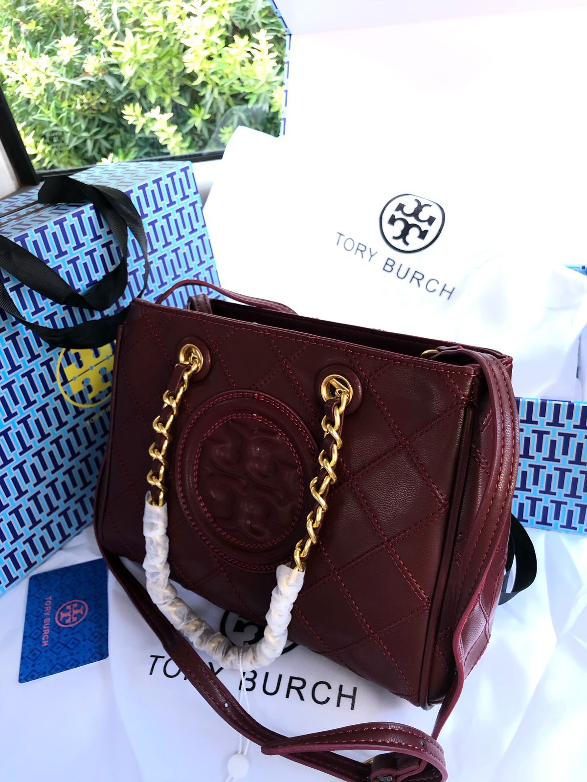 Tory Burch — Spacious Tote Bag (Master Quality | Brand Box & Dust Bag Included) (Maroon)