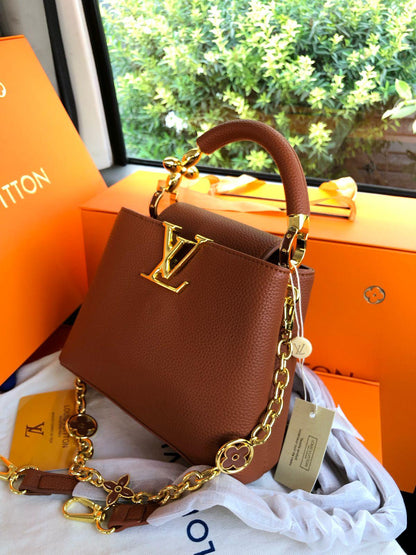 Louis Vuitton — Mini Capucines Bag (AAA Quality | Brand Box & Card Included) (Brown)