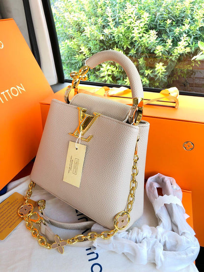 Louis Vuitton — Mini Capucines Bag (AAA Quality | Brand Box & Card Included) (Beige)