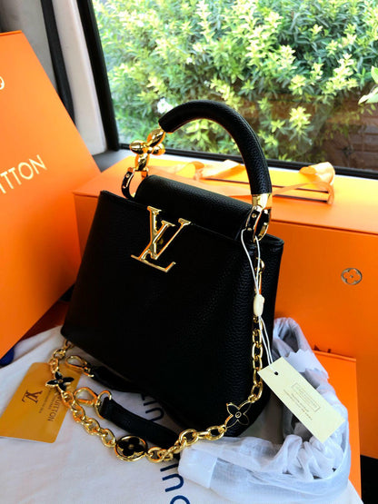 Louis Vuitton — Mini Capucines Bag (AAA Quality | Brand Box & Card Included) (Black)