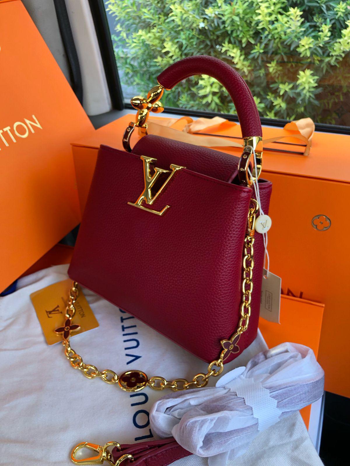 Louis Vuitton — Mini Capucines Bag (AAA Quality | Brand Box & Card Included) (Maroon)