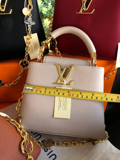 Louis Vuitton — Mini Capucines Bag (AAA Quality | Brand Box & Card Included) (Beige)