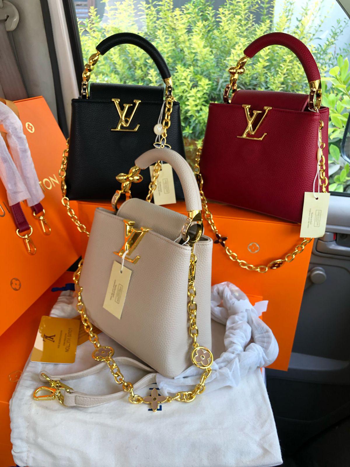 Louis Vuitton — Mini Capucines Bag (AAA Quality | Brand Box & Card Included) (Maroon)