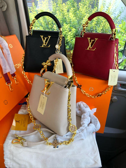 Louis Vuitton — Mini Capucines Bag (AAA Quality | Brand Box & Card Included) (Beige)