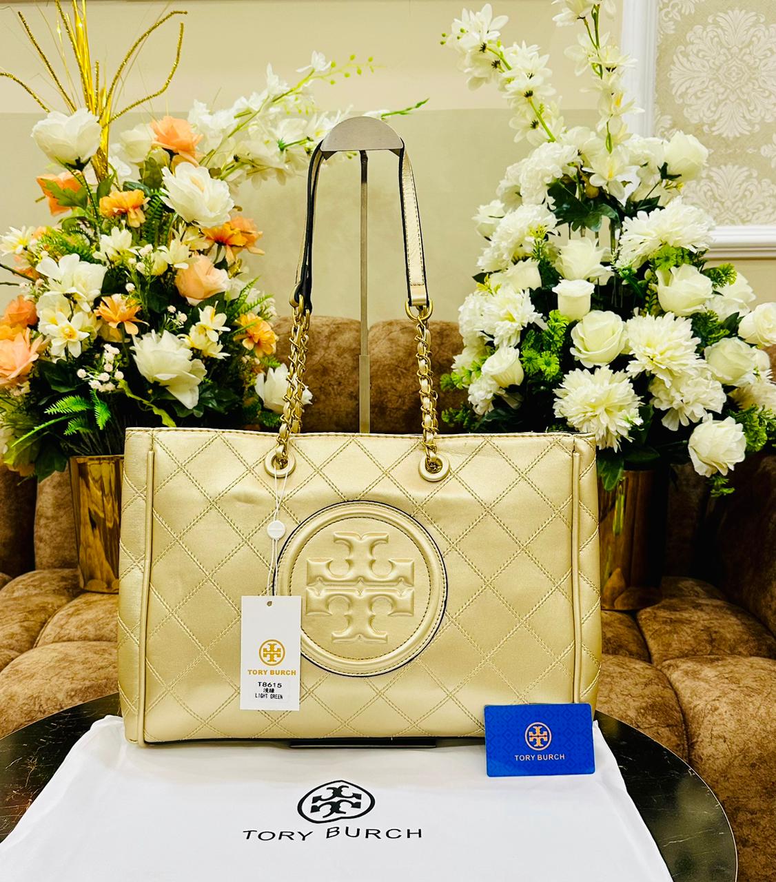 Tory Burch — Premium Quality Bag (AAA Material | Official Model | Card & Dust Bag Included) (Golden)