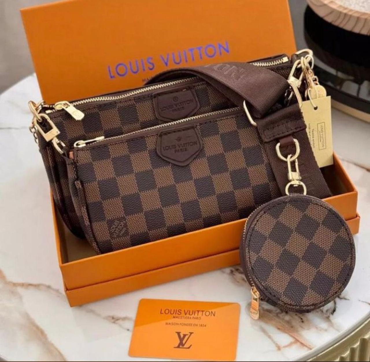 Louis Vuitton — 2 Pouch Bag with Coin Pouch (AAA Quality | Complete Packaging) (Chocolate Brown)