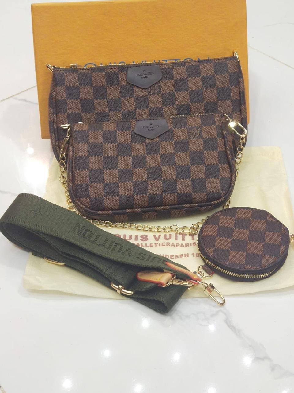 Louis Vuitton — 2 Pouch Bag with Coin Pouch (AAA Quality | Complete Packaging) (Chocolate Brown)