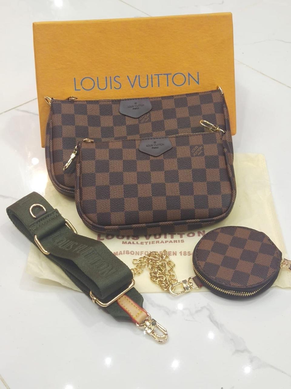 Louis Vuitton — 2 Pouch Bag with Coin Pouch (AAA Quality | Complete Packaging) (Chocolate Brown)
