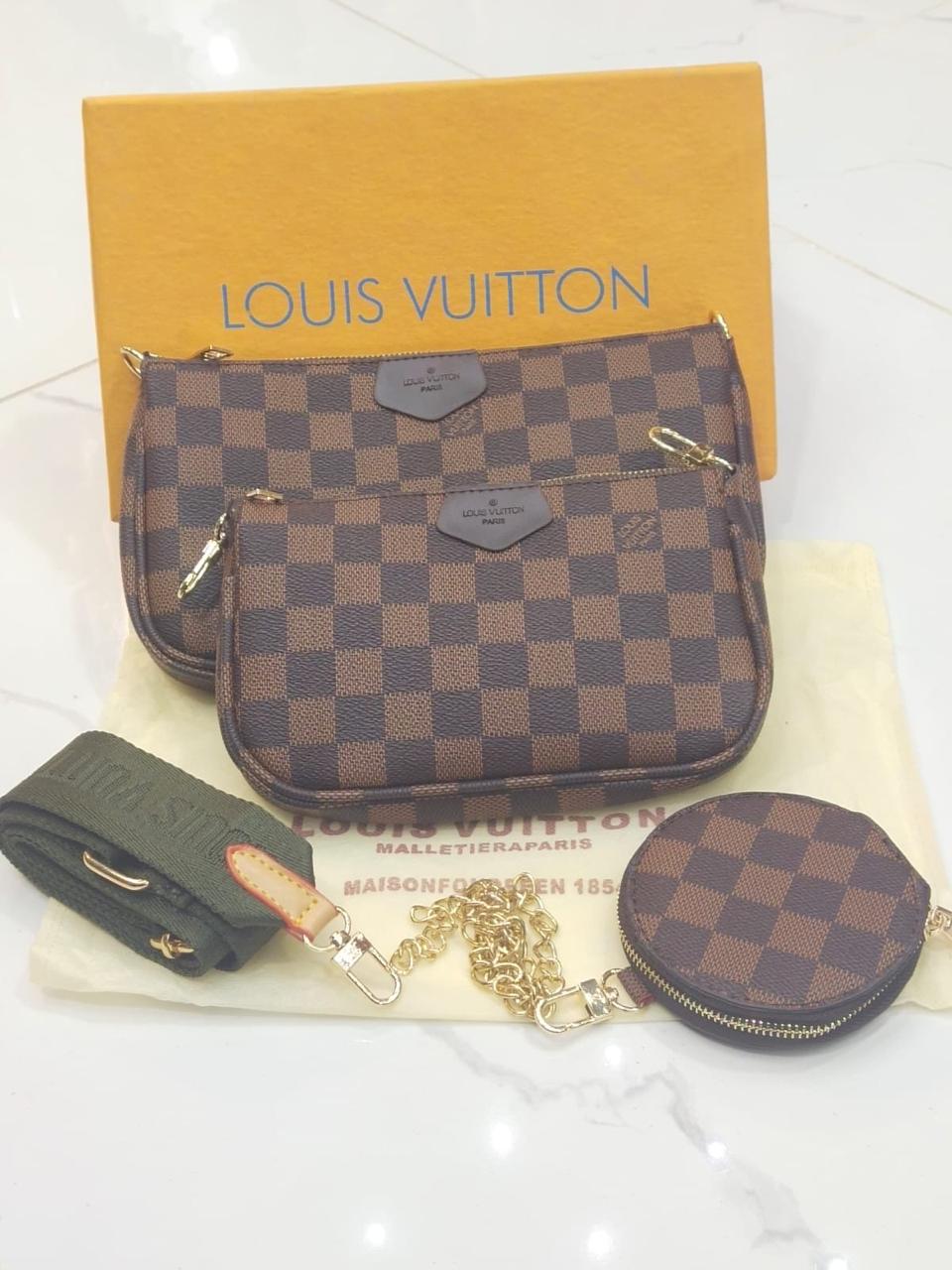 Louis Vuitton — 2 Pouch Bag with Coin Pouch (AAA Quality | Complete Packaging) (Chocolate Brown)