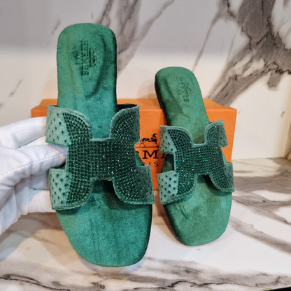 Hermes Stone Flats – Restocked in 5 Gorgeous Colors (Green)