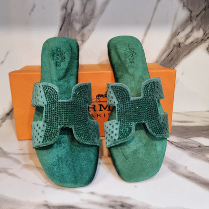 Hermes Stone Flats – Restocked in 5 Gorgeous Colors (Green)