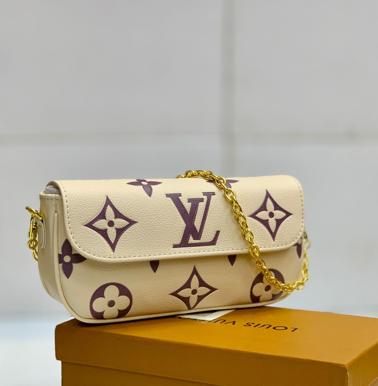 LV Brand Crossbody – Premium Quality (Off White)