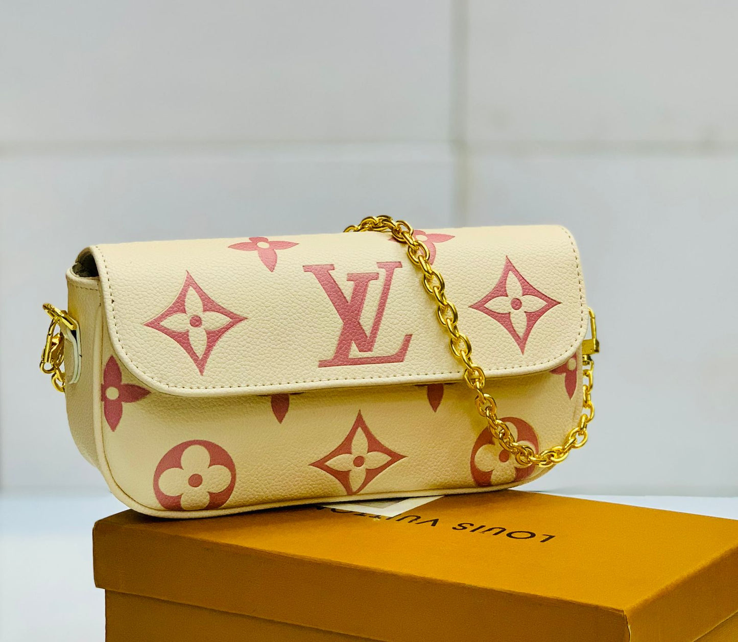 LV Brand Crossbody – Premium Quality (Off White)