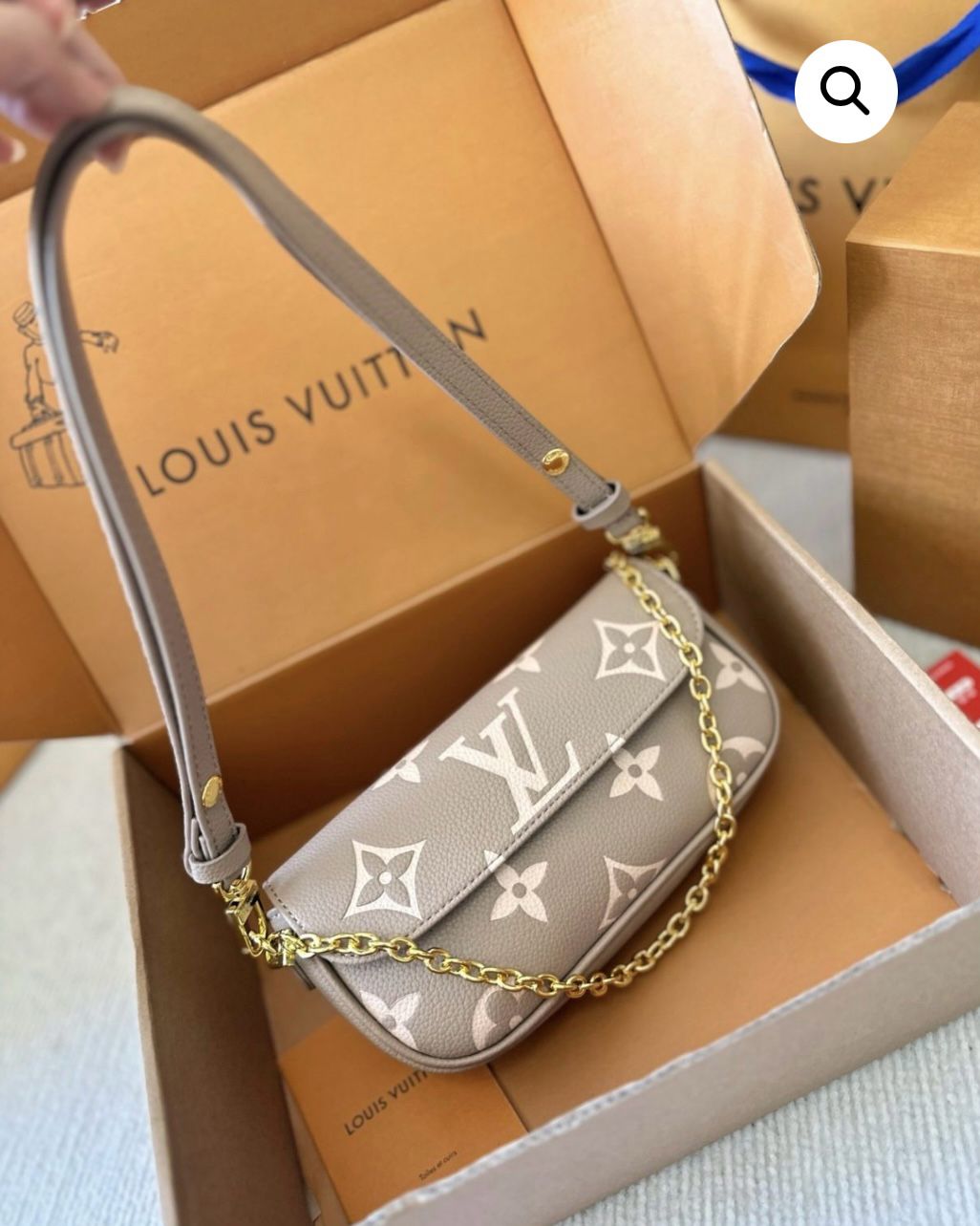 LV Brand Crossbody – Premium Quality (Beige)