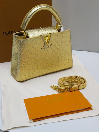 Louis Vuitton Capucines Crystal Edition – Luxury Shoulder Bag (Golden)