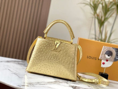 Louis Vuitton Capucines Crystal Edition – Luxury Shoulder Bag (Golden)