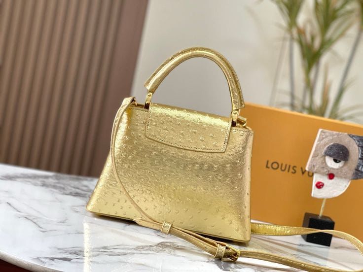 Louis Vuitton Capucines Crystal Edition – Luxury Shoulder Bag (Golden)
