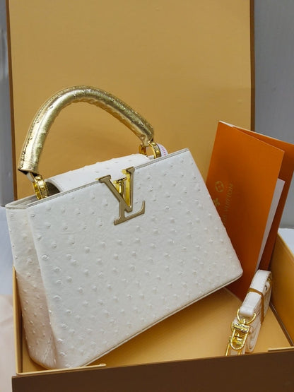 Louis Vuitton Capucines Crystal Edition – Luxury Shoulder Bag (White)