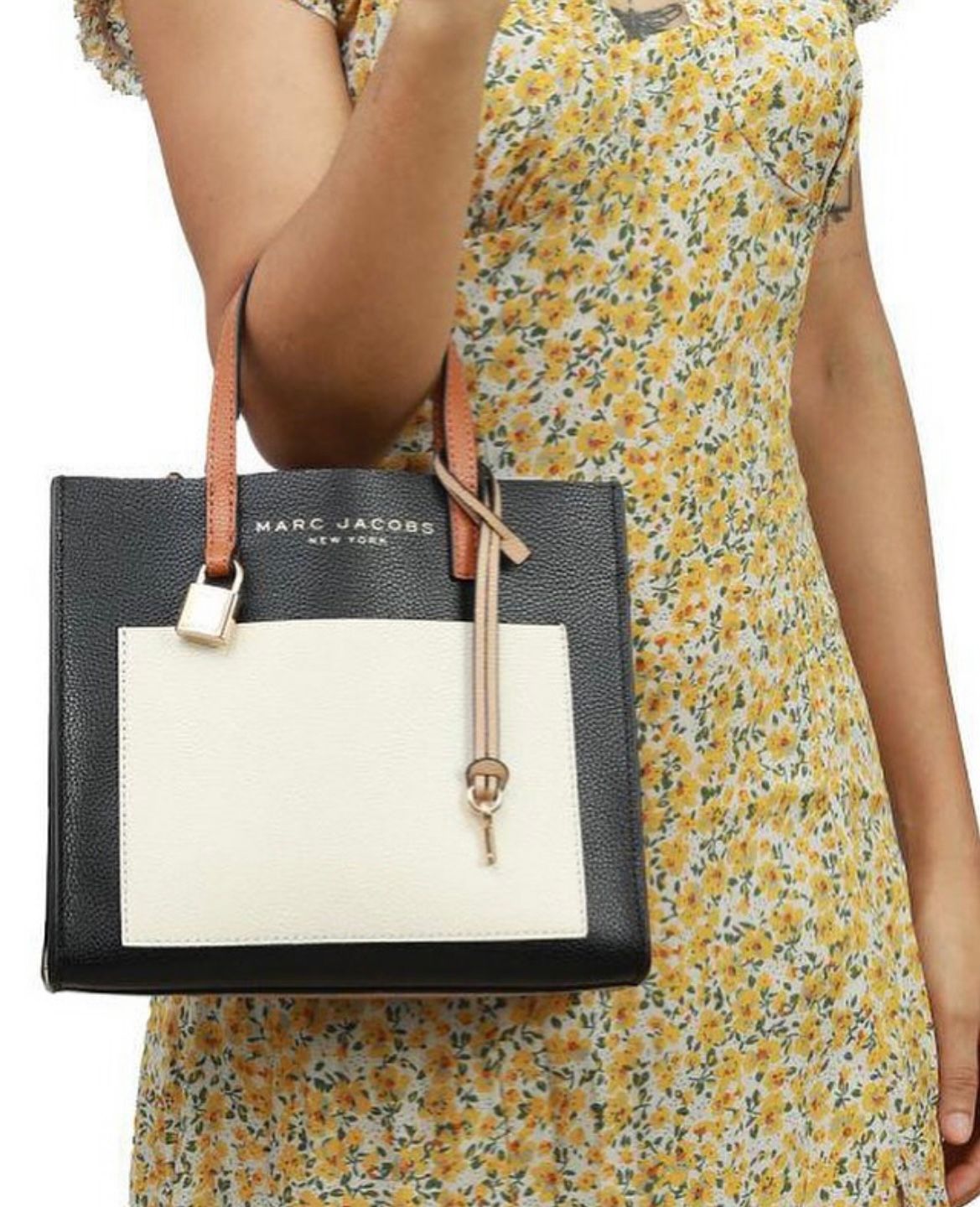 Marc Jacobs Mini Grind Leather Tote – Luxe Edition (Black & White)
