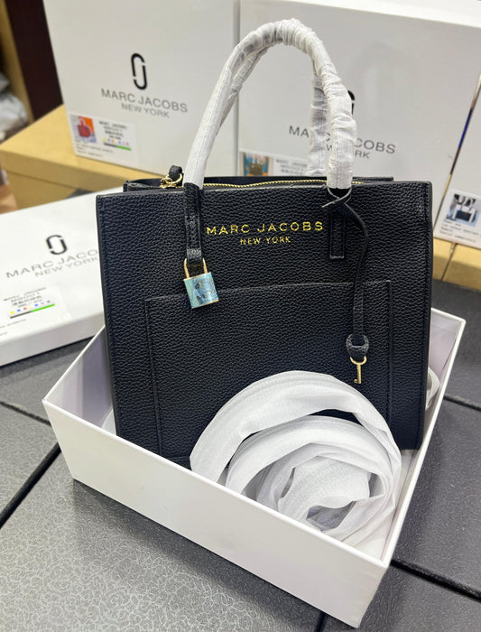 Marc Jacobs Mini Grind Leather Tote – Luxe Edition (Black)
