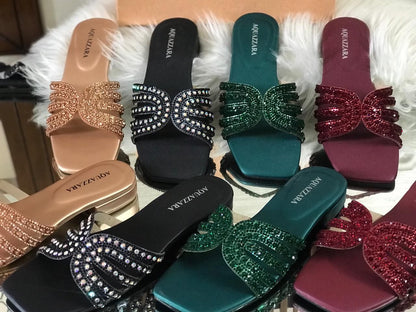 AQUAZZURA Signature Slippers – Premium Collection (Maroon)