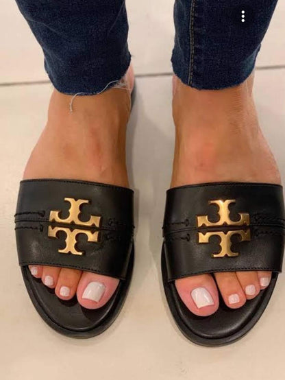 Tory Burch Signature Slippers – New Arrival (Black)