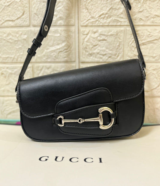Gucci Horsebit 1955 Monogram Small Shoulder Bag (Black)